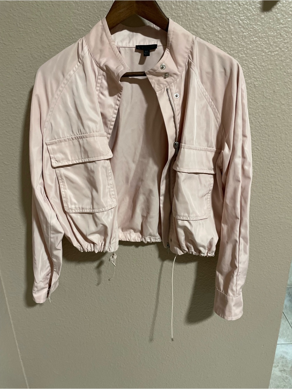 ATM Anthony Thomas Melillo Blush Pink Cropped Utility Jacket